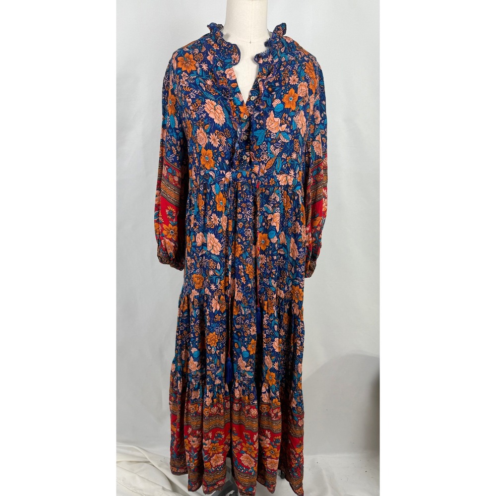 Artistic Works Lu Sz Small Floral Artsy Boho Hippy Ruffle Bold Art to Wear Teach